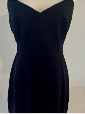 Marciano (Guess) strapless black dress w/ lace detail and gold exposed zipper